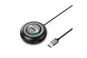 USB hub - ORICO YXR4 RGB USB Hub 4-Port USB-A 3.0 with SD and microSD Reader 1.8m - Black USB hub - 4 - USB 3.0 - Zwart - YXR5-U3-18-BK-BP