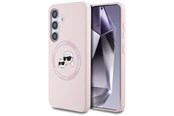 Mobiel - Covers & Cases - Karl Lagerfeld Silicone Double Heads And Circle MagSafe Samsung Galaxy S25 Case Pink - 3666339450205