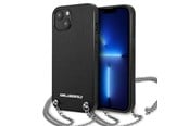Mobiel - Covers & Cases - Karl Lagerfeld KLHCP13SPMK iPhone 13 mini 5.4 "hardcase black / black Leather Textured and Chain - 3666339049928