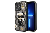 Mobiel - Covers & Cases - Karl Lagerfeld Flower Ikonik Karl case for iPhone 13 Pro / iPhone 13 - gray - 3666339049461