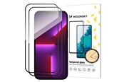 Mobiel - Beschermend glas - Wozinsky 2 stuks Full Screen gehard glas met frame Case Friendly Full Glue iPhone 15 Pro Max - zwart - 9145576280294