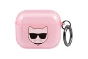 Mobiel - Overige accessoires - Karl Lagerfeld Glitter Choupette Case for AirPods 3 - Pink - 3666339009182