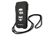 Mobiel - Covers & Cases - Karl Lagerfeld Saffiano Ikonik Karl&Choupette Head 6.1'' Handbag - Black - 3666339018696