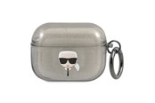 Mobiel - Overige accessoires - Karl Lagerfeld Glitter Karl's Head Case for AirPods Pro - Black - 3666339030261