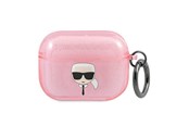 Mobiel - Overige accessoires - Karl Lagerfeld Glitter Karl's Head Case for AirPods Pro - Pink - 3666339030322