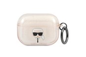 Mobiel - Overige accessoires - Karl Lagerfeld Glitter Karl's Head Case for AirPods Pro - Gold - 3666339030353