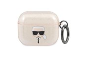 Mobiel - Overige accessoires - Karl Lagerfeld Glitter Karl's Head Case for AirPods 3 - Gold - 3666339030360
