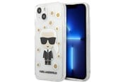 Mobiel - Covers & Cases - Karl Lagerfeld Flower Ikonik Karl Case for iPhone 13 mini - Transparent - 3666339049843