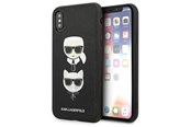 Mobiel - Covers & Cases - Karl Lagerfeld Saffiano Karl&Choupette Head case for iPhone X/XS - black - 3666339055004