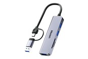 USB hub - Unitek uHUB P5+ H1320A - hub - 5-in-1 5 Gbps with SD and micro SD card reader - 3 ports USB hub - 3 - USB 3.2 - Grijs - H1320AGY01