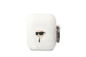 Mobiel - Overige accessoires - Karl Lagerfeld KLA2RUNIKH AirPods 1/2 cover white/white Silicone Karl Head 3D - 3666339087838