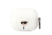 Mobiel - Overige accessoires - Karl Lagerfeld KLAPRUNIKH AirPods Pro cover white/white Silicone Karl Head 3D - 3666339087845