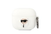 Mobiel - Overige accessoires - Karl Lagerfeld KLA3RUNIKH AirPods 3 cover white/white Silicone Karl Head 3D - 3666339087852