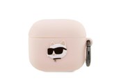 Mobiel - Overige accessoires - Karl Lagerfeld KLA3RUNCHP AirPods 3 cover pink/pink Silicone Choupette Head 3D - 3666339087975