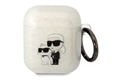 Mobiel - Overige accessoires - Karl Lagerfeld KLA2HNKCTGT Airpods 1/2 cover transparent Gliter Karl&Choupette - 3666339088101