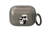 Mobiel - Overige accessoires - Karl Lagerfeld KLAPHNKCTGK Airpods Pro cover black/black Gliter Karl&Choupette - 3666339088149