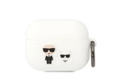 Mobiel - Overige accessoires - Karl Lagerfeld KLACAPSILKCW AirPods Pro cover white/white Silicone Karl & Choupette - 3666339088200
