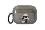 Mobiel - Overige accessoires - Karl Lagerfeld KLAP2HNKCTGK Airpods Pro 2 cover black/black Gliter Karl&Choupette - 3666339099343