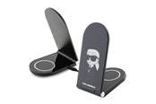 Mobiel - Adapters & Opladers - Karl Lagerfeld Ikonik MagSafe 15W inductive charger foldable 2in1 - black - 3666339113025