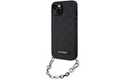 Mobiel - Covers & Cases - Karl Lagerfeld KLHCP14SSACKLHPK iPhone 14 6.1" black/black hardcase Saffiano Monogram Chain - 3666339122867