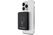 Powerbank - Karl Lagerfeld Ikonik MagSafe 5W 3000mAh Inductive Power Bank - Black - 3000 mAh - 3666339126964