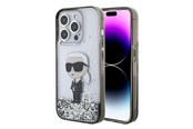 Mobiel - Covers & Cases - Karl Lagerfeld Liquid Glitter Ikonik case for iPhone 15 Pro - transparent - 3666339164096