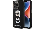 Mobiel - Covers & Cases - Karl Lagerfeld Silicone Karl&Choupette Head case for iPhone 15 Pro Max - black - 3666339164829
