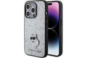 Mobiel - Covers & Cases - Karl Lagerfeld Fixed Glitter Choupette Logo Metal Pin Case for iPhone 15 Pro Max - Silver - 3666339165307