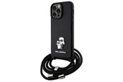 Mobiel - Covers & Cases - Karl Lagerfeld KLHCP14XSAKCPSK case for iPhone 14 Pro Max 6.7" hardcase - black Crossbody Saffiano Metal Pin Karl&Choupette - 3666339165741
