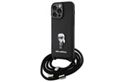 Mobiel - Covers & Cases - Karl Lagerfeld Crossbody Saffiano Monogram Metal Pin Karl & Choupette Case for iPhone 15 Pro Max - Black - 3666339165901
