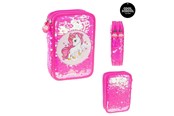 School accessoires - Tinka DOUBLE PENCIL CASE UNICORN WITH SEQUINS - 8-804214
