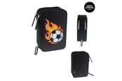 School accessoires - Tinka TRIPLE PENCIL CASE FLAMING FOOTBALL - 8-804220