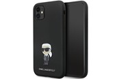 Mobiel - Covers & Cases - Karl Lagerfeld KLHCN61SMHKNPK case for iPhone 11 / Xr - black Silicone Ikonik Metal Pin - 3666339165918