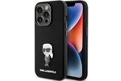 Mobiel - Covers & Cases - Karl Lagerfeld Silicone Ikonik Metal Pin case for iPhone 15 Pro - black - 3666339166014