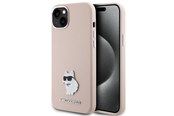 Mobiel - Covers & Cases - Karl Lagerfeld Silicone Choupette Metal Pin Case for iPhone 15 Plus / 14 Plus - Pink - 3666339166243