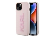 Mobiel - Covers & Cases - Karl Lagerfeld 3D Rubber Glitter Logo case for iPhone 15 Plus - pink - 3666339166489
