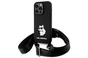 Mobiel - Covers & Cases - Karl Lagerfeld KLHCP15XSCBSCNK iPhone 15 Pro Max 6.7" hardcase black/black Crossbody Silicone Choupette - 3666339167585