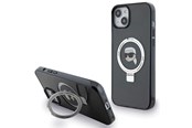 Mobiel - Covers & Cases - Karl Lagerfeld KLHMP15SHMRSKHK iPhone 15 6.1" black/black hardcase Ring Stand Karl Head MagSafe - 3666339168391
