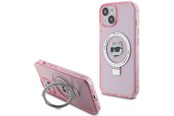 Mobiel - Covers & Cases - Karl Lagerfeld KLHMP15SHMRSCHP iPhone 15 6.1" pink/pink hardcase Ring Stand Choupette Head MagSafe - 3666339168759