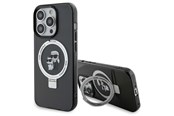 Mobiel - Covers & Cases - Karl Lagerfeld KLHMP15LHMRSKCK iPhone 15 Pro 6.1" black/black hardcase Ring Stand Karl&Choupette MagSafe - 3666339169138