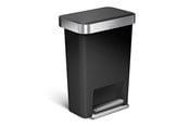 Afvalscheiding - Simplehuman Rectangular Pedal Bin with Liner Pocket - 45 L - Black - CW1385CB