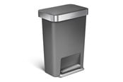Afvalscheiding - Simplehuman Rectangular Pedal Bin with Liner Pocket - 45 L Grey - CW1386CB
