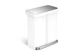 Afvalscheiding - Simplehuman Dual Compartment Pedal Bin - 58L (34/24) - White - CW2107