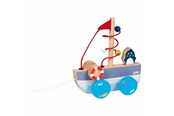 Speelgoed voor baby's - Goki Pull Boat Ahoy with Bead Labyrinth - 54849