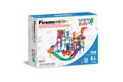 Bouw-/constructiekits - PicassoTiles 3-in-1 knikkerbaan, racebaan en magnetische bouwset – 108 delen - PTG108