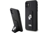 Mobiel - Covers & Cases - Karl Lagerfeld Gripstand Saffiano Karl&Choupette Pins case for iPhone 11 / Xr - black - 3666339206772
