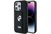 Mobiel - Covers & Cases - Karl Lagerfeld Gripstand Saffiano Karl&Choupette Pins case for iPhone 13 Pro / 13 - black - 3666339206819