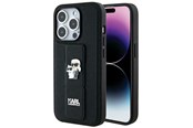 Mobiel - Covers & Cases - Karl Lagerfeld Gripstand Saffiano Karl&Choupette Pins case for iPhone 14 Pro - black - 3666339206857