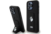 Mobiel - Covers & Cases - Karl Lagerfeld Gripstand Saffiano Choupette Pins Case for iPhone 13 Pro / 13 - Black - 3666339207373