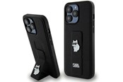 Mobiel - Covers & Cases - Karl Lagerfeld Gripstand Saffiano Choupette Pins case for iPhone 13 Pro Max - black - 3666339207380
